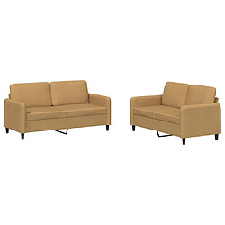 Maison Chic Ensemble de canapés 2 pcs, Canapé droit Sofa pour Salon marron velours -GKD674199