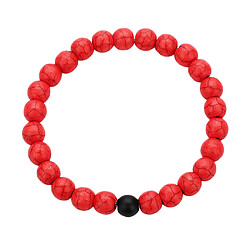 Bracelet de perles de roche de lave pierres de pin naturel unisexe de 8 mm bracelet bijoux de charme rouge