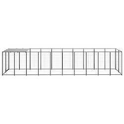 Helloshop26 Chenil extérieur cage enclos parc animaux chien 6,05 m² 110 cm acier noir 02_0000546