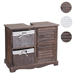 Mendler Meuble sous-vasque HWC-H20, meuble sous-vasque de salle de bain 60x65x31cm ~ shabby marron