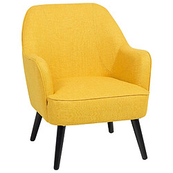 Beliani Fauteuil LOKEN Tissu Jaune 