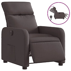 vidaXL Fauteuil inclinable électrique Marron foncé Tissu