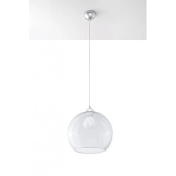 Luminaire Center Suspension BALL verre/acier transparent/chrome 1 ampoule