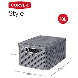 Avis Curver Boîtes de rangement Style avec couvercle 3 pcs M Anthracite