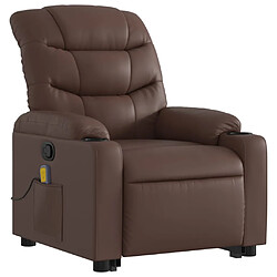 Avis vidaXL Fauteuil inclinable de massage Marron Similicuir