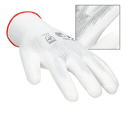 Avis ECD Germany 36 paires de Gants de travail en PU, taille 7-S, couleur blanc, gants de mécanicien en nylon gants de jardin