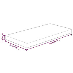 Avis vidaXL Panneau d'étagère 40x20x2,5 cm Bois de chêne massif non traité