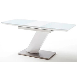 Acheter Pegane Table extensible design coloris blanc brillant - L.120-160 x H.76 x P.80 cm