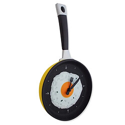 Totalcadeau Horloge murale casserole avec œuf au plat poêle cuisine