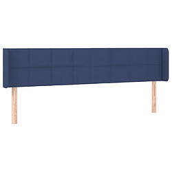 Maison Chic Tête de lit scandinave avec oreilles,meuble de chambre Bleu 163x16x78/88 cm Tissu -MN26107