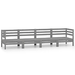 Maison Chic Salon de jardin 4 pcs - Table et chaises d'extérieur - Mobilier/Meubles de jardin Moderne Gris Bois de pin massif -MN16504