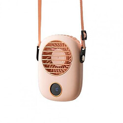 (Pink) Hanging Neck Fan Portable Usb Rechargeable 3 Gears