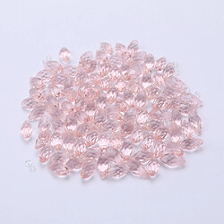 100x cristal perles à facettes en verre charme pendentifs percés bricolage artisanat rose pas cher