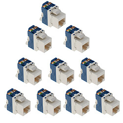 10 Pièces Rj45 Keystone Rotatif Cat6 Ethernet PC PBT UL 94-V0 Câble Réseau Module Adaptateur