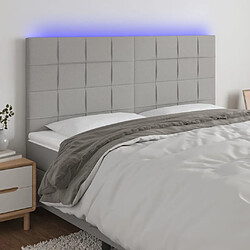 vidaXL Tête de lit à LED Gris clair 160x5x118/128 cm Tissu