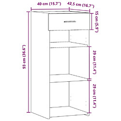 vidaXL Buffet gris béton 40x42,5x93 cm bois d'ingénierie pas cher