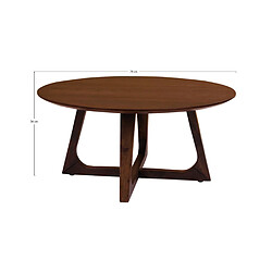 Lisa Design Solin - table basse ronde - bois plaquage noyer - 75 cm pas cher