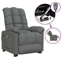 vidaXL Fauteuil électrique de massage Gris foncé Tissu