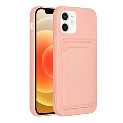 Coque Silicone avec Porte Carte Rose Pour iPhone 12 / 12 Pro Little Boutik®