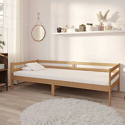 vidaXL Lit de jour sans matelas marron miel bois pin massif 90x200 cm