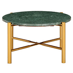 vidaXL Table basse Vert 60x60x35 cm Pierre véritable et texture marbre