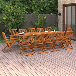 vidaXL Ensemble à manger de jardin 13 pcs 280x90x75 cm bois d'acacia