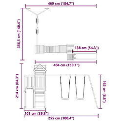 vidaXL Aire de jeux d'extérieur bois de pin imprégné pas cher