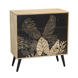 Aubry Gaspard Commode en manguier naturel et teinté noir TROPICA. Commode en manguier naturel et teinté noir TROPICA