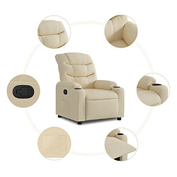 Acheter vidaXL Fauteuil inclinable Crème Tissu