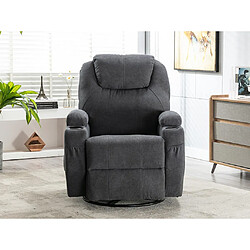 Vente-Unique Fauteuil massant SILVANO en tissu - Gris 