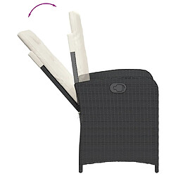 Acheter vidaXL Ensemble à manger de jardin coussins 7pcs Noir Résine tressée