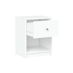 Alter Table de chevet avec un tiroir, couleur blanche, 37,9 x 48,4 x 30,1 cm pas cher