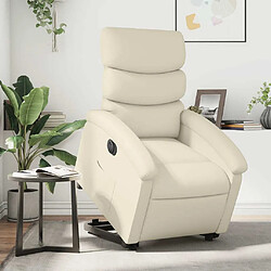 Maison Chic Fauteuil Relax pour salon, Fauteuil inclinable électrique crème similicuir -GKD52357