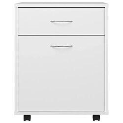 Avis vidaXL Armoire à roulettes Blanc 45x38x54 cm Bois d’ingénierie