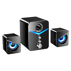 Universal Black 3PCS Enceinte Bluetooth Haut-parleur Bluetooth Puissant Subwoofer Subwoofer Subwoofer Centre de musique Portable pour ordinateur PC Ordinateur | Haut-parleurs de l'ordinateur