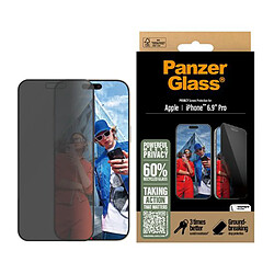 PanzerGlass Panzer Glass Protection d'Écran pour iPhone 16 Pro Max UWF avec Filtre de Confidentialité Noir transparent pas cher