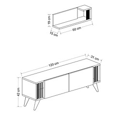 Avis Helloshop26 Meuble TV à 2 portes avec étagère murale anthracite / effet bois 03_0007745