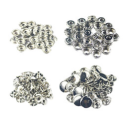 Avis 50x boutons-pression pour boutons-pression pour veste en cuir Jeans Sac Clouses Silver