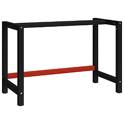 vidaXL Cadre de banc de travail Métal 120x57x79 cm Noir et rouge