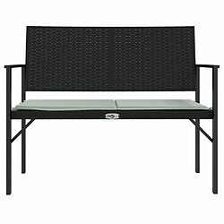 Avis Maison Chic Banc de jardin | Chaise de jardin à 2 places avec coussin noir résine tressée -GKD41912