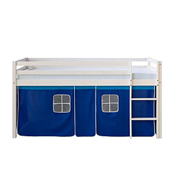 Avis Homestyle4U Lit bleu mi-haut 90x200 cm avec sommier matelas