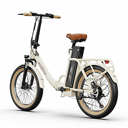 ONESPORT OT16-2 Vélo Électrique - 20" Roues 250W Moteur 48V17Ah Batterie 60KM Autonomie Frein à Disque - Blanc Cassé pas cher