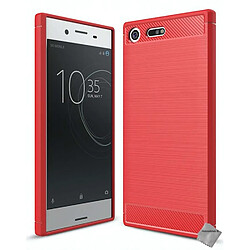 Htdmobiles Coque silicone gel carbone pour Sony Xperia XZ Premium + film ecran - ROUGE