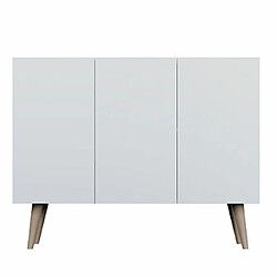 Avis Mes Buffet 3 portes 120x39,9x95,5 cm blanc et naturel - CISKO