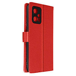 Avizar Étui Xiaomi Poco X4 GT Clapet Portefeuille Support Vidéo Dragonne rouge