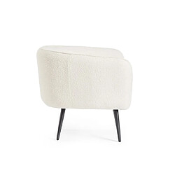 Bizzotto Fauteuil tissu Fauteuil Avril Blanc Bouclé