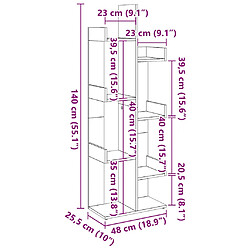 vidaXL Bibliothèque vieux bois 48x25,5x140 cm bois d'ingénierie pas cher