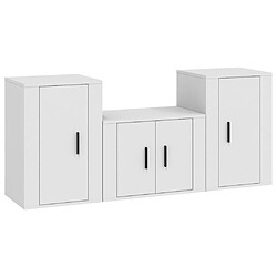 Maison Chic Ensemble de meubles TV 3 pcs pour salon - Blanc Bois d'ingénierie -MN80914