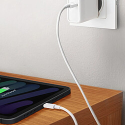 Câble iPhone 2 en 1 avec Charge et Audio Longueur 1,2m LinQ Blanc pas cher