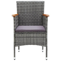 Maison Chic Mobilier à dîner 7 pcs de jardin avec coussins - Ensemble table et chaises d'extérieur - Salon/Mobilier de jardin classique Résine tressée Gris -MN19619 pas cher